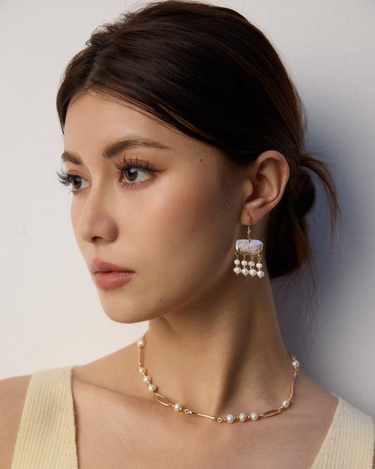 Statement Mother-of-Pearl & Freshwater Pearl Earrings