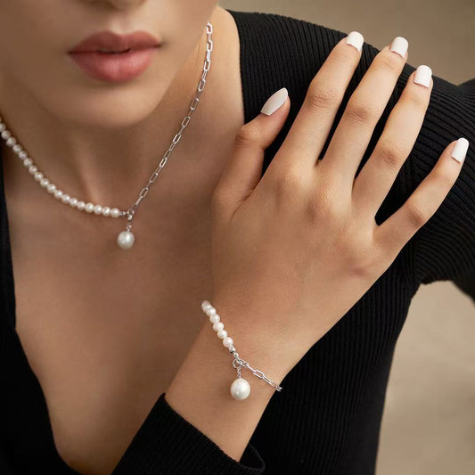 Natural Baroque Pearl Necklace and Bracelet Set