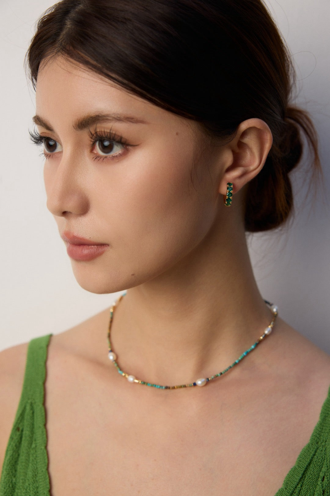 Turquoise & Pearl Beaded Bracelet and Necklace Set