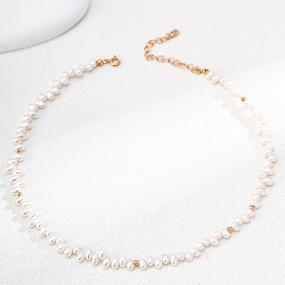 Golden Whisper Baroque Pearl Necklace