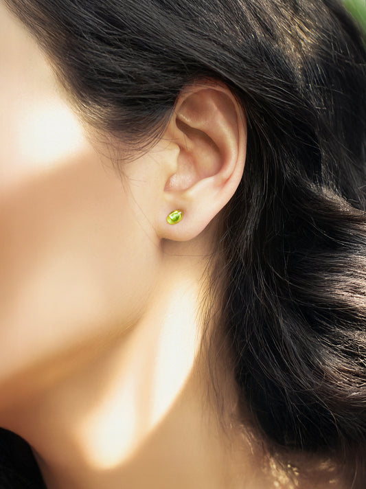 Springtime Muse – Natural Peridot Stud Earrings