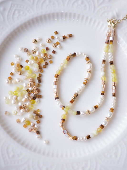 Springtime Muse –Pastel Yellow Necklace