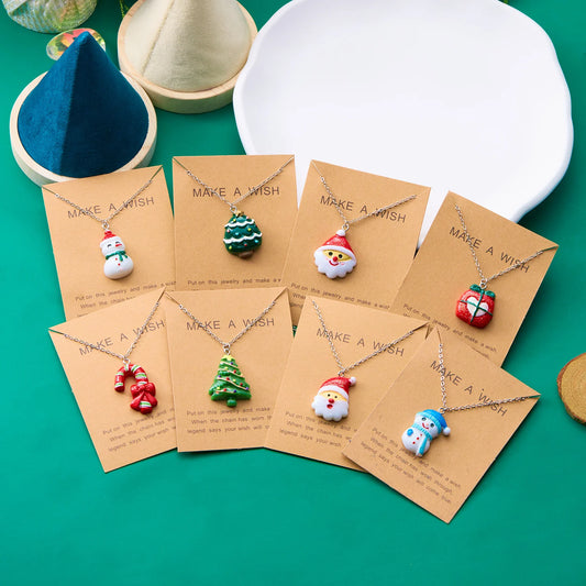 Festive Christmas Charm Necklaces Holiday Cheer Collection