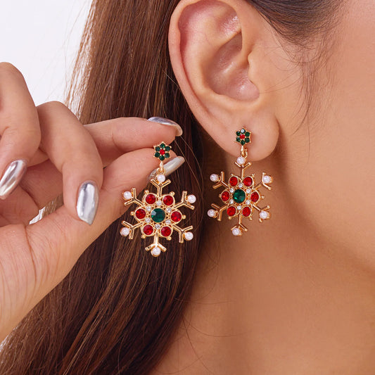 Crystal Snowflake Earrings - Festive Glam for the Holidays