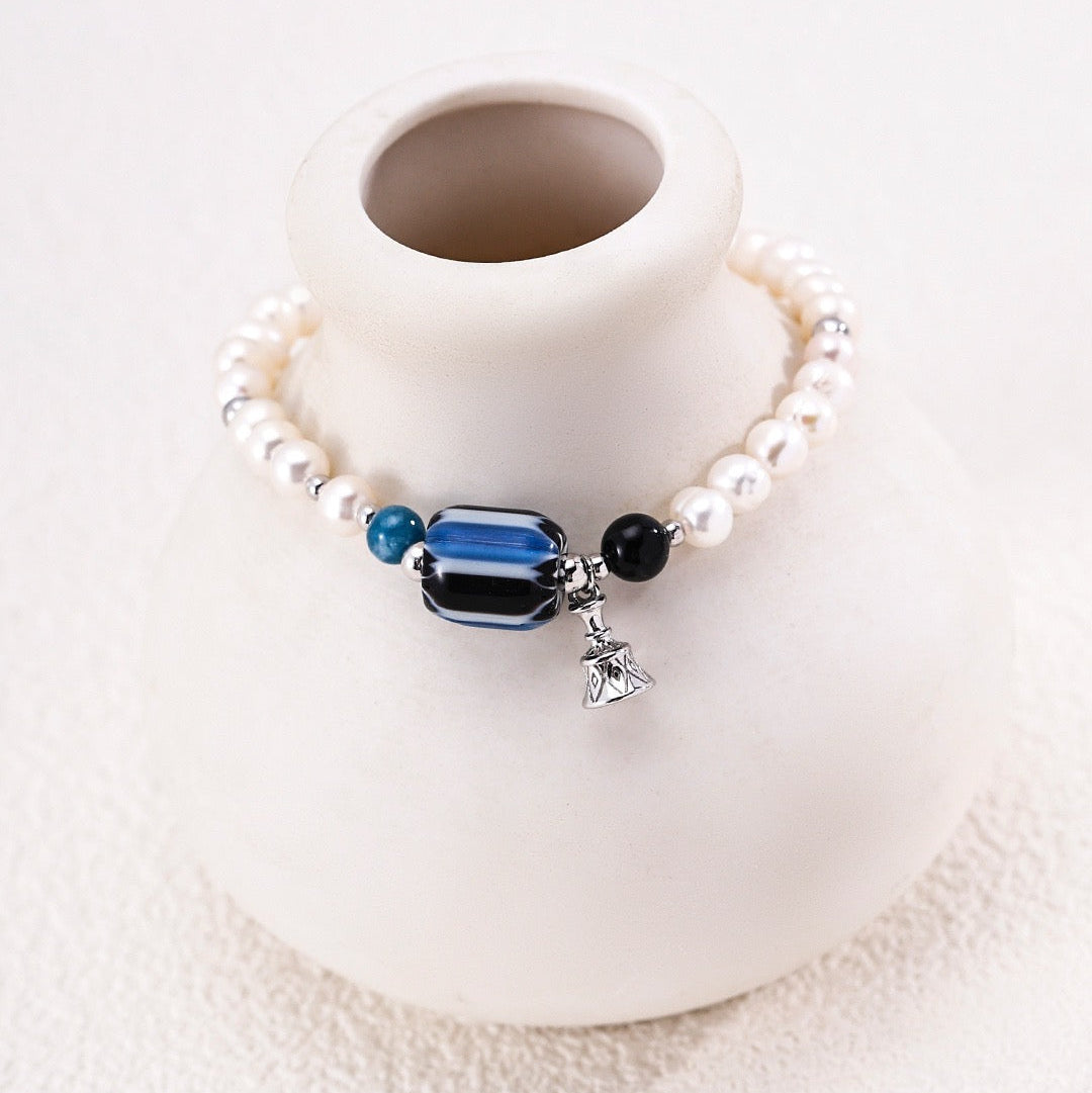 The Himalayan Flame Pearl & Agate Bracelet