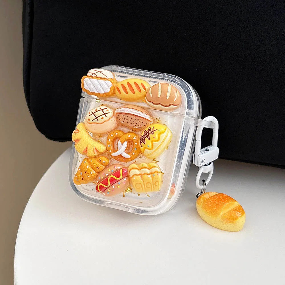 Bakery-Inspired 3D AirPods Case with Pastry Bread Charm