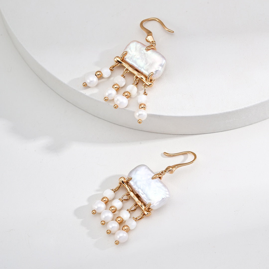 Statement Mother-of-Pearl & Freshwater Pearl Earrings