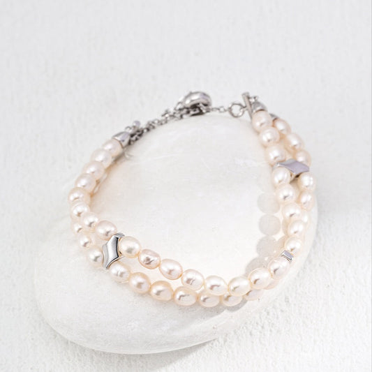 Double-Strand Freshwater Pearl Bracelet
