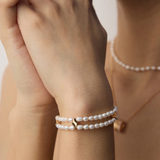 Double-Strand Freshwater Pearl Bracelet