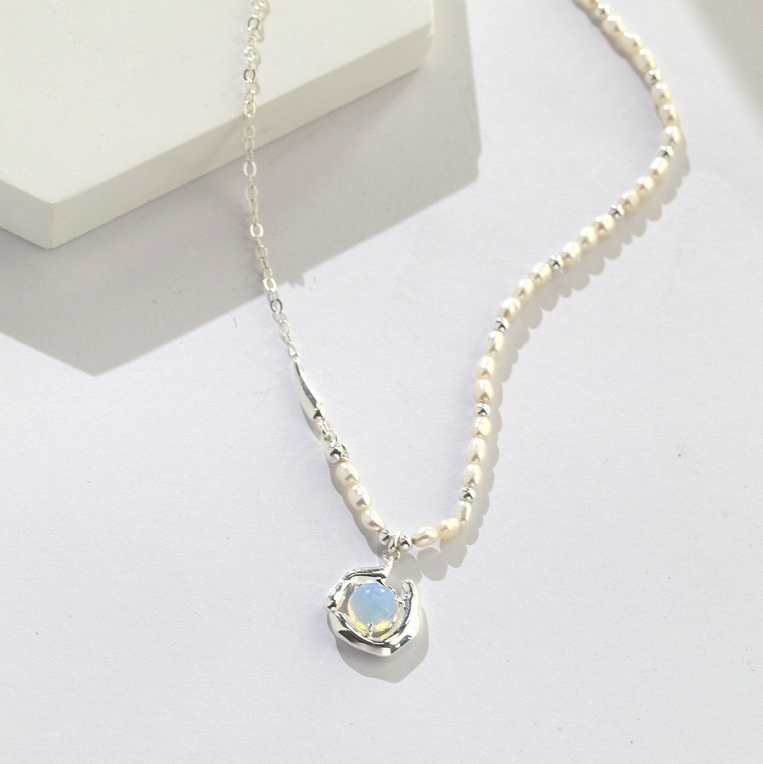 Mountain Bloom Opal & Pearl Necklace