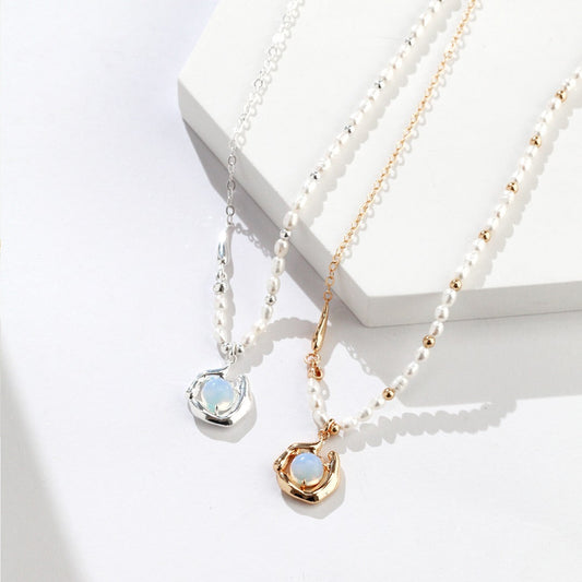 Mountain Bloom Opal & Pearl Necklace