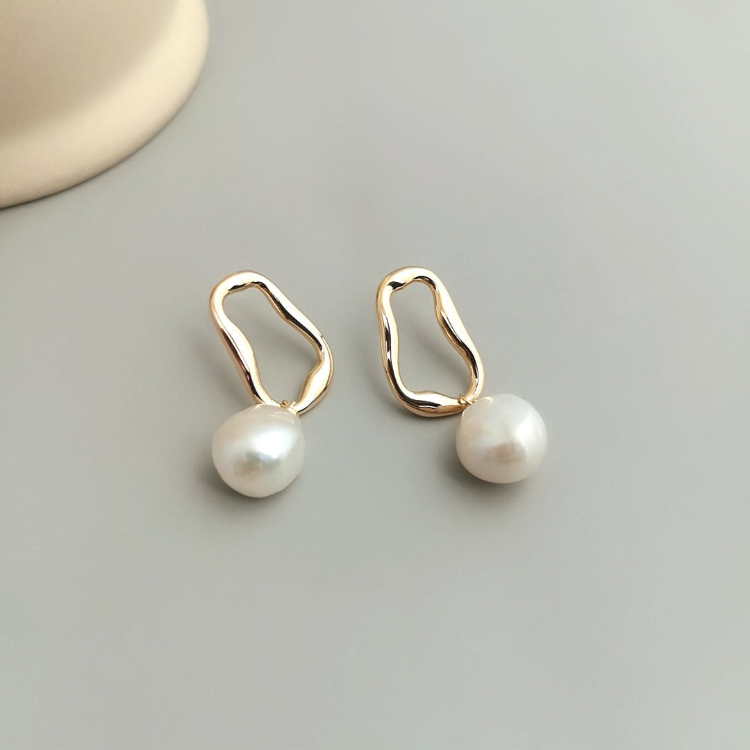 Baroque Pearl Drop Earrings with Freshwater Pearls