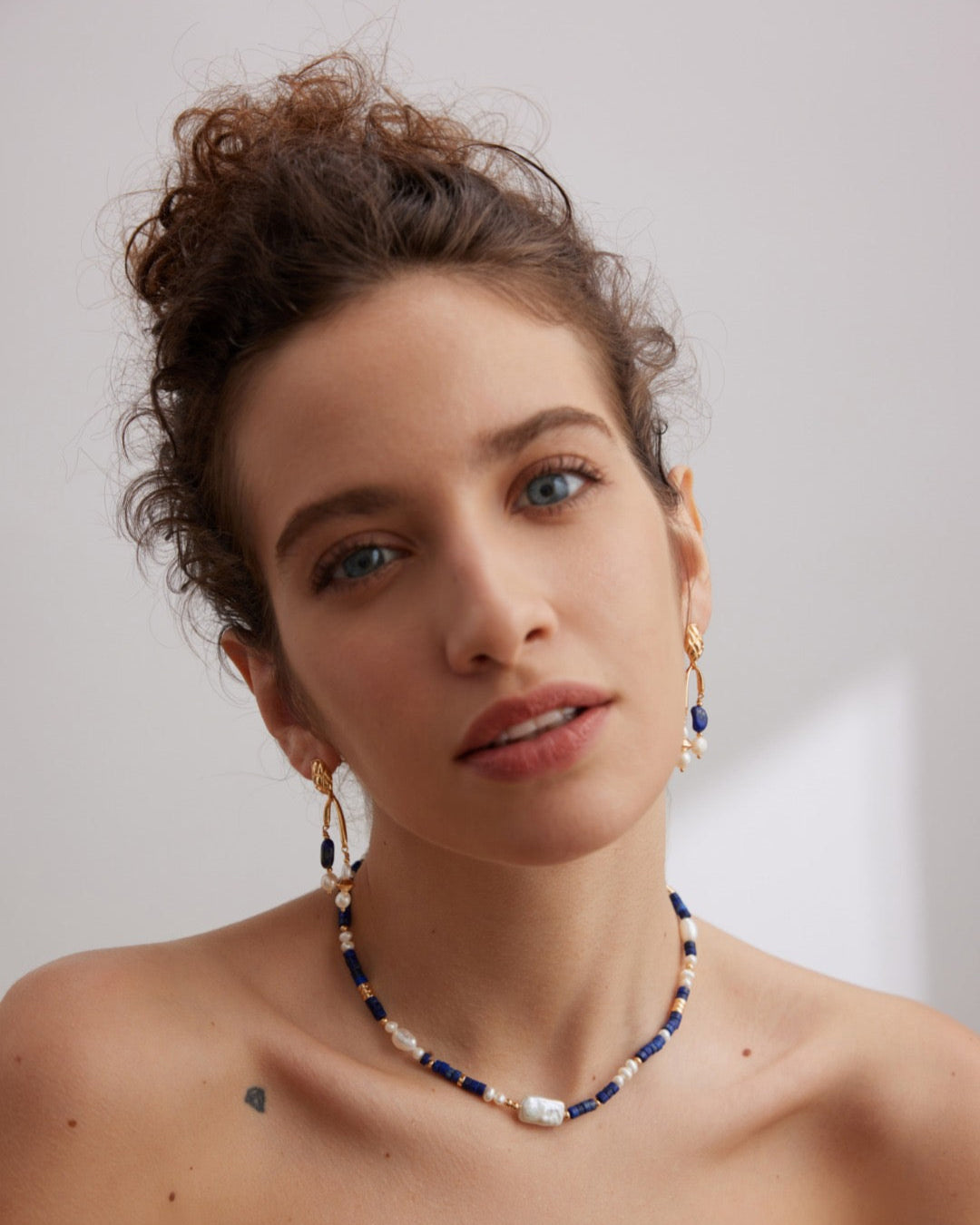 Lapis Lazuli & Freshwater Pearl Necklace jewelry design