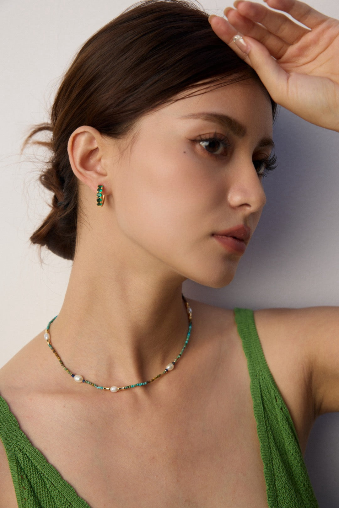 Turquoise & Pearl Beaded Bracelet and Necklace Set