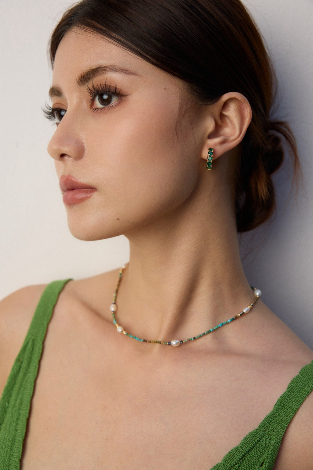 Turquoise & Pearl Beaded Bracelet and Necklace Set