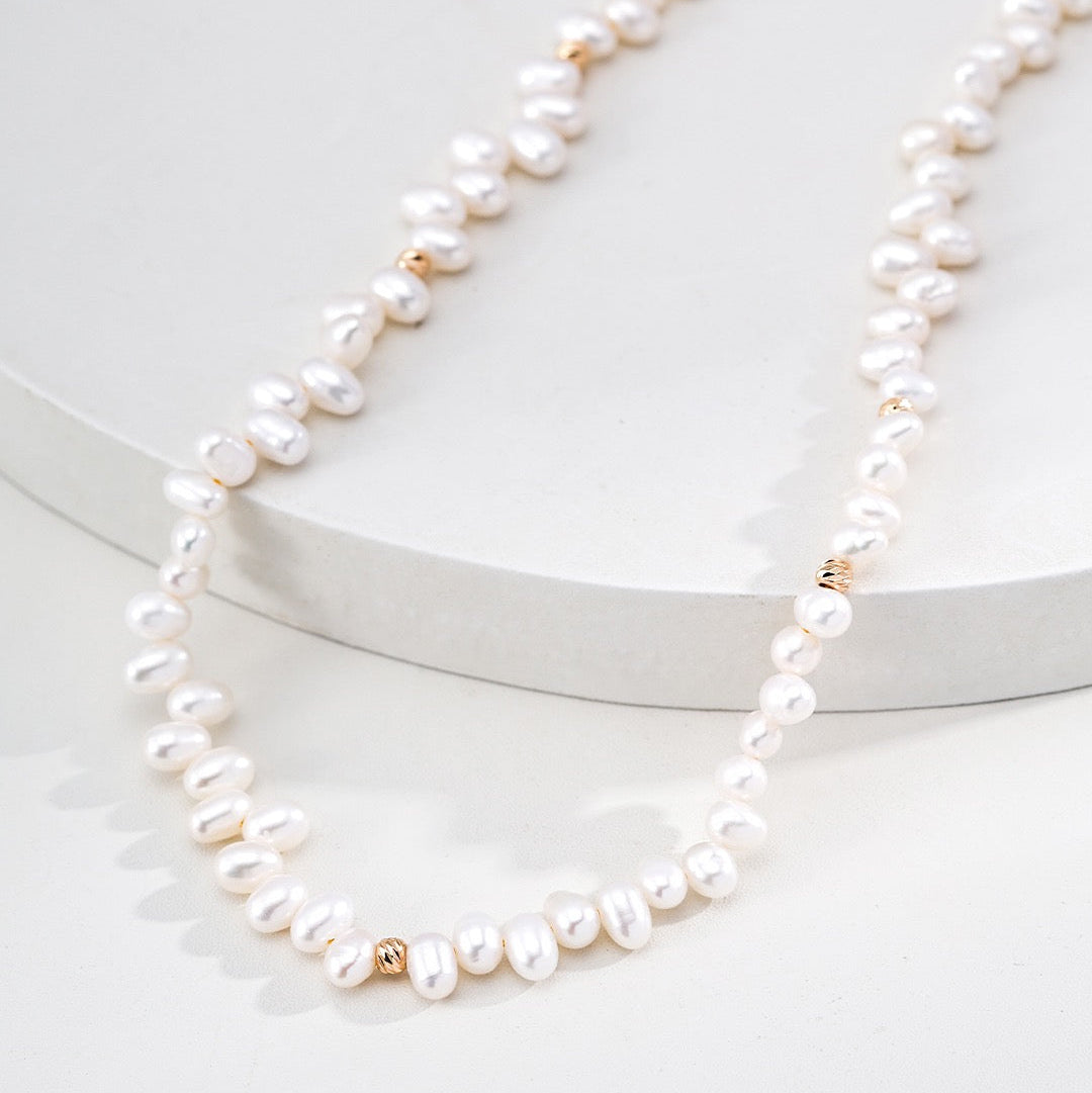 Golden Whisper Baroque Pearl Necklace