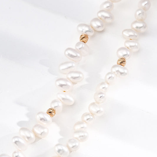 Golden Whisper Baroque Pearl Necklace