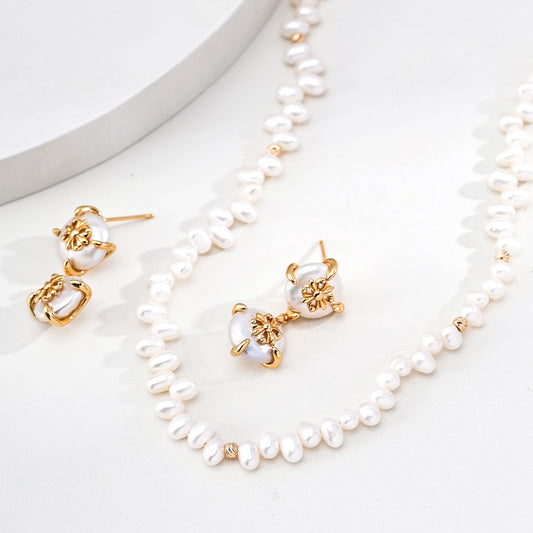 Golden Whisper Baroque Pearl Necklace