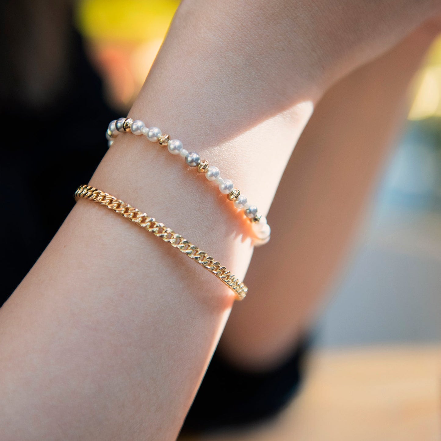 Swarovski Two-Tone Pearl Bracelet