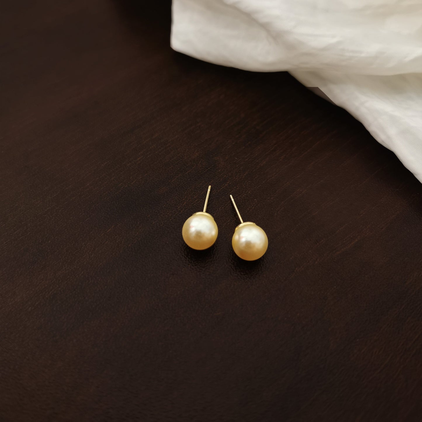 Classic Swarovski Pearl Stud Earrings with gold plating
