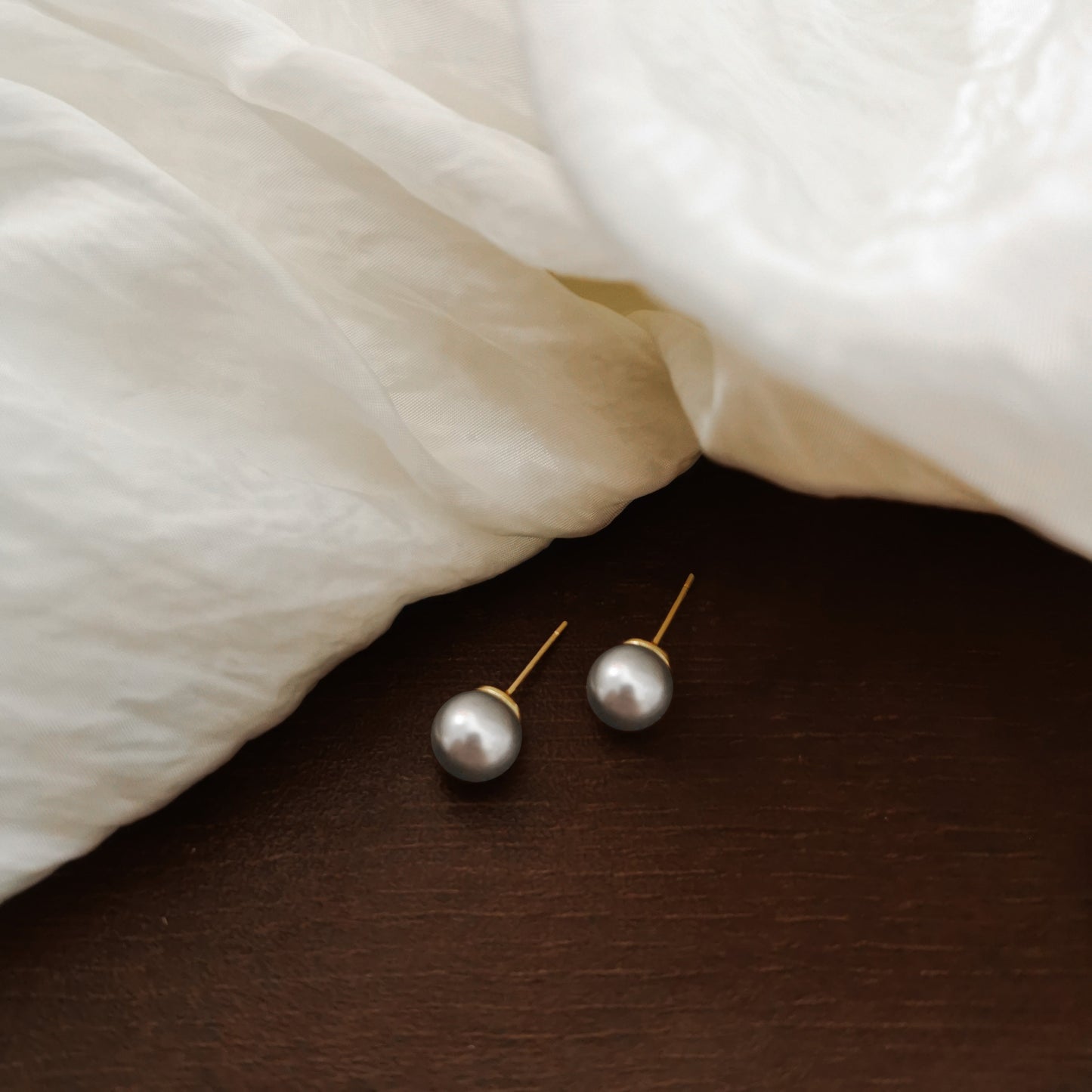 Classic Swarovski Pearl Stud Earrings with gold plating