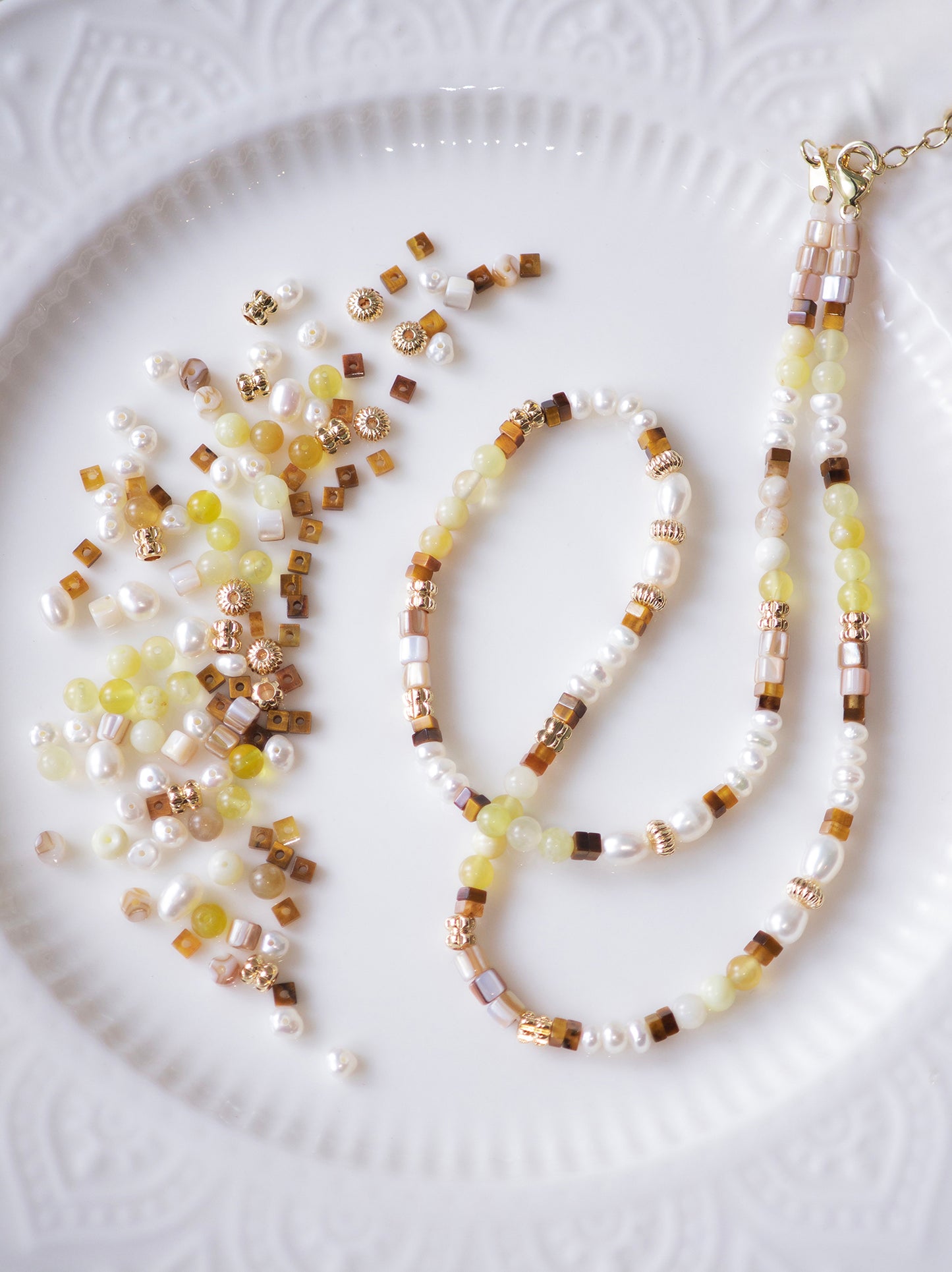 Springtime Muse –Pastel Yellow Necklace