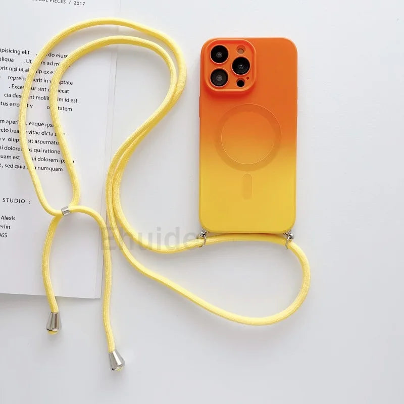 Gradient MagSafe iPhone Case with Crossbody Lanyard