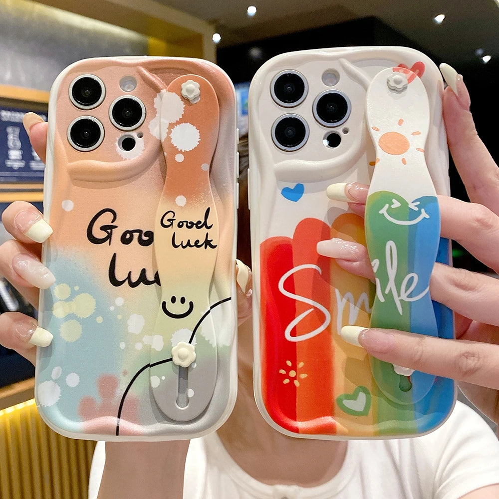 🎨 Grab & Glow – Artistic Grip Stand iPhone Case