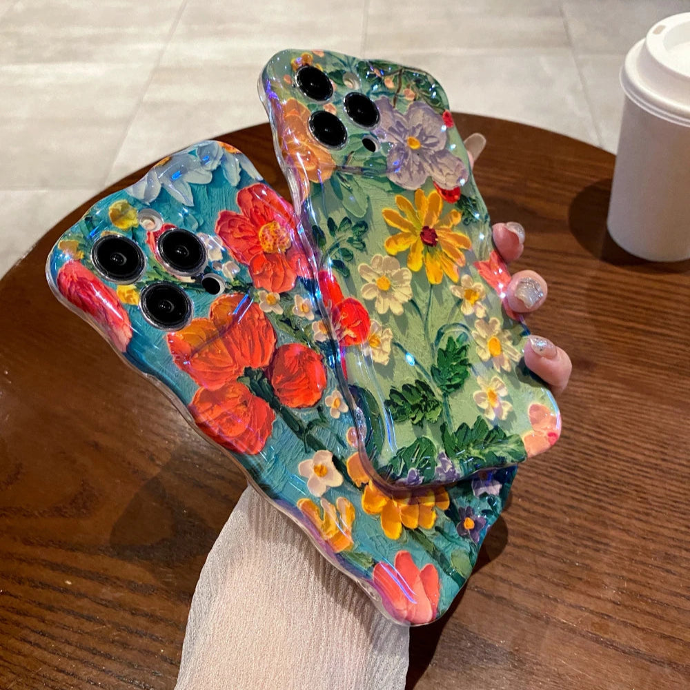 🌸 Petals & Paint – Oil Painting Art Floral iPhone Case