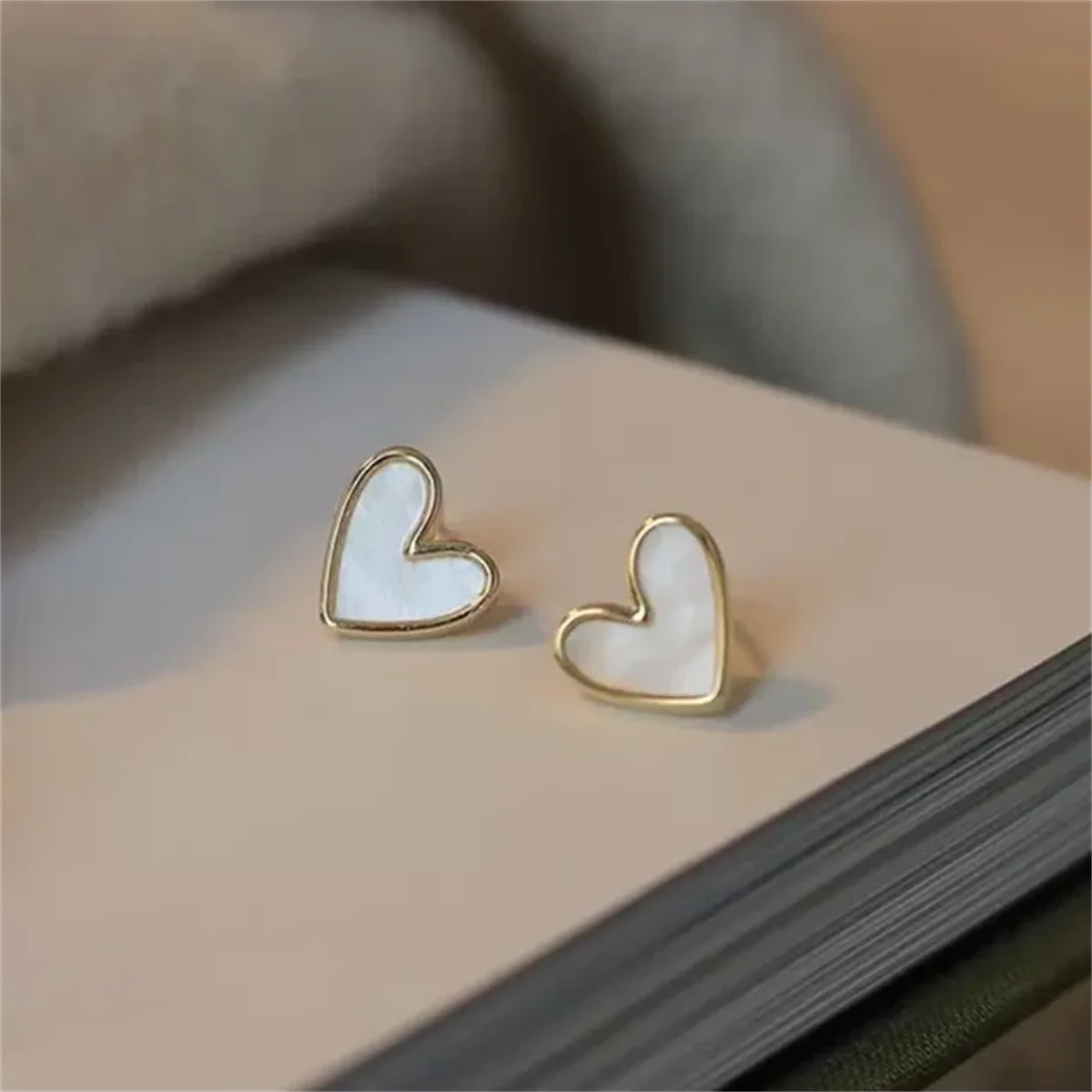 Cute Heart Stud Earrings Colorful Charm in Four Colors