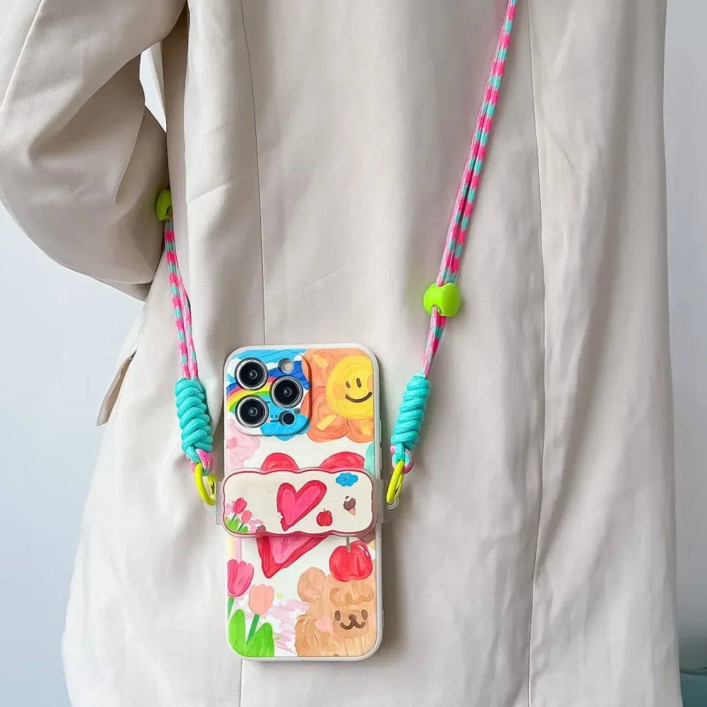 Dopamine-Boosting Phone Case iPhone 15/16 with Crossbody Lanyard