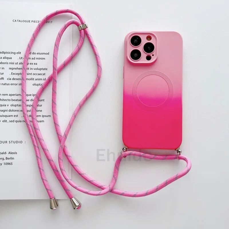 Gradient MagSafe iPhone Case with Crossbody Lanyard