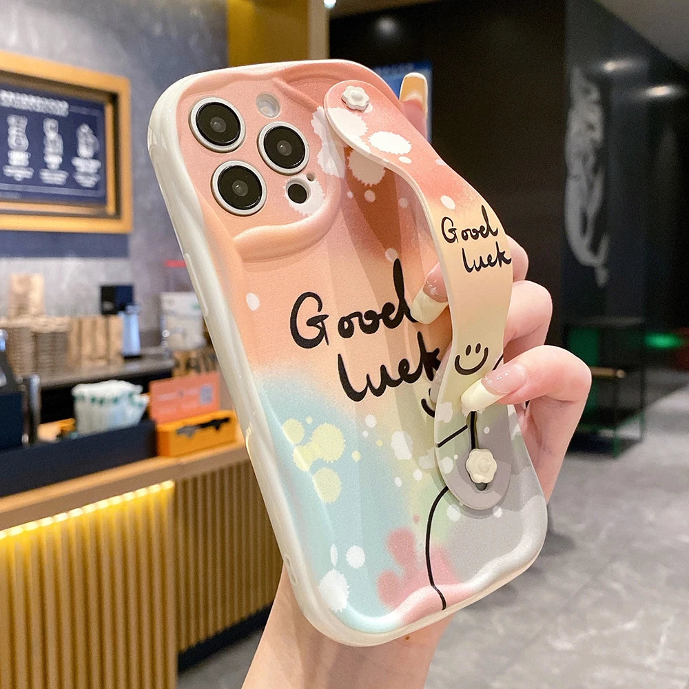 🎨 Grab & Glow – Artistic Grip Stand iPhone Case