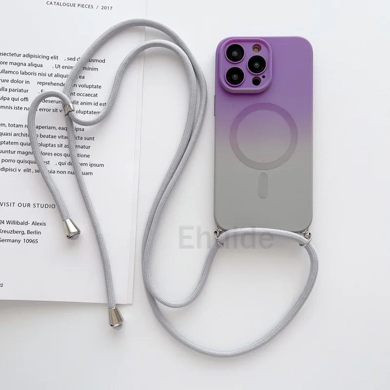 Gradient MagSafe iPhone Case with Crossbody Lanyard