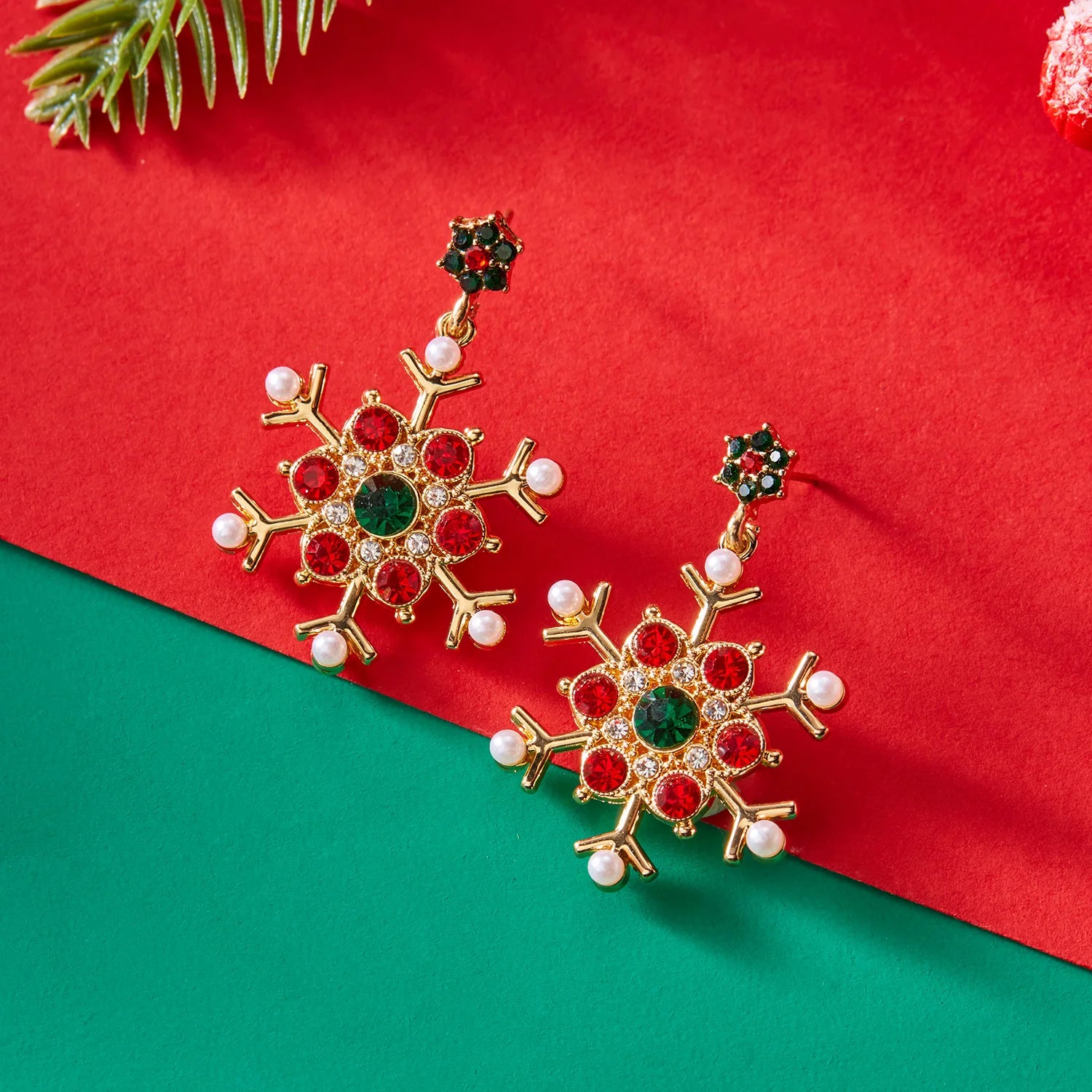 Crystal Snowflake Earrings - Festive Glam for the Holidays