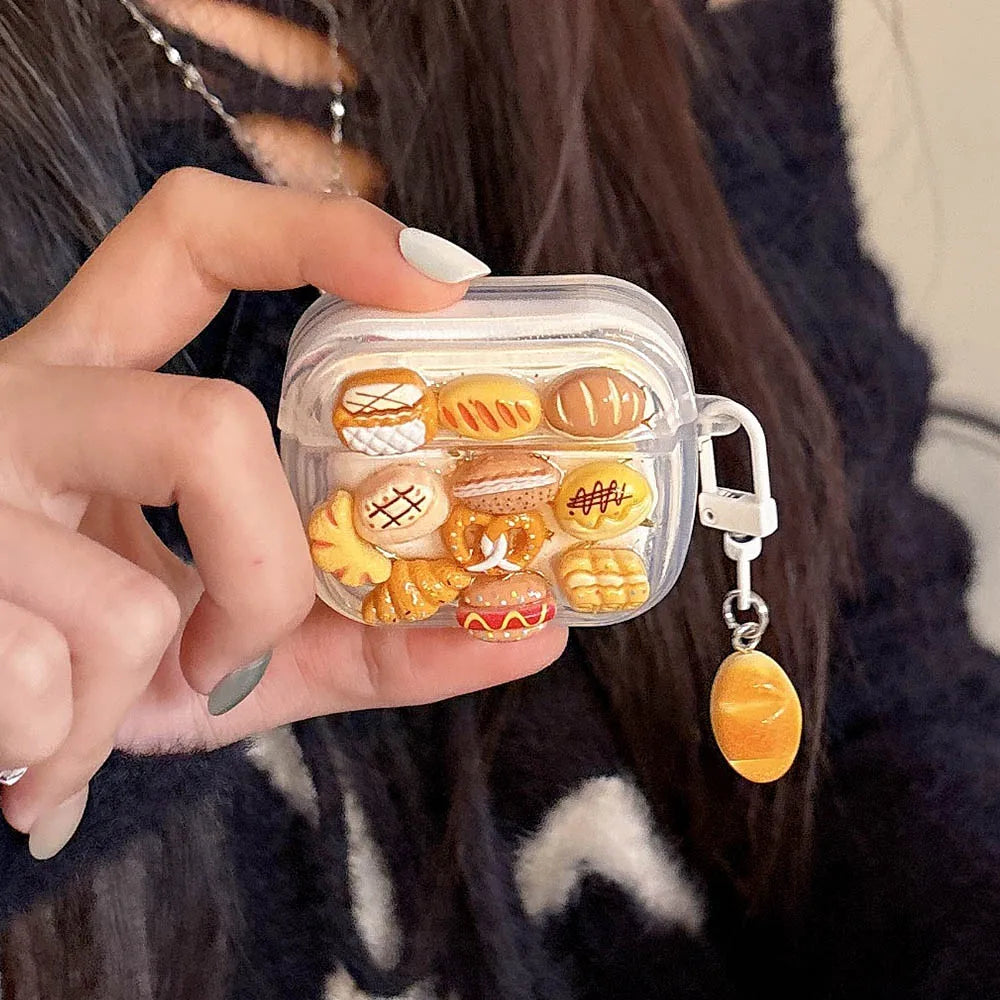 Bakery-Inspired 3D AirPods Case with Pastry Bread Charm