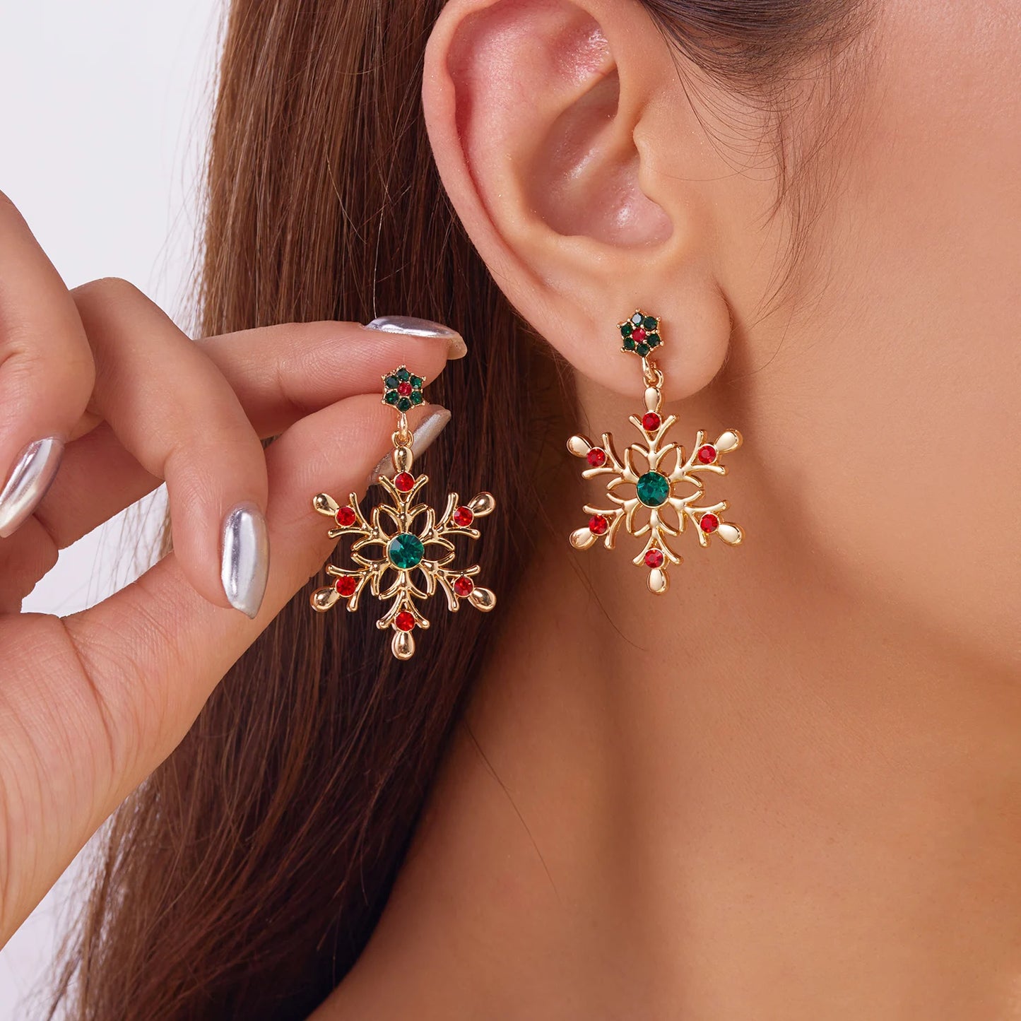 Crystal Snowflake Earrings - Festive Glam for the Holidays