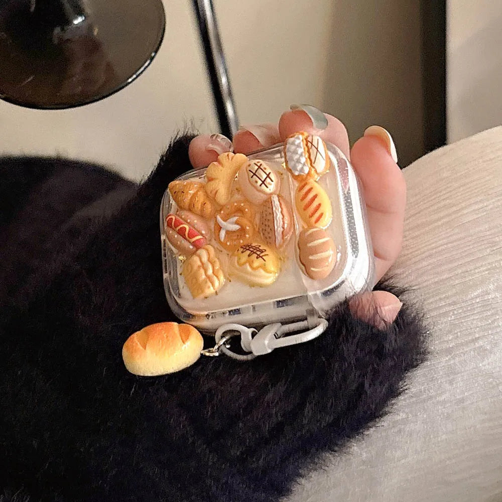 Bakery-Inspired 3D AirPods Case with Pastry Bread Charm