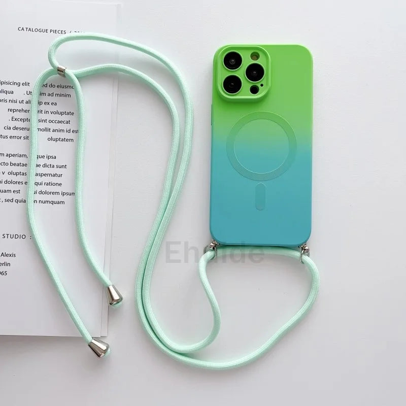 Gradient MagSafe iPhone Case with Crossbody Lanyard