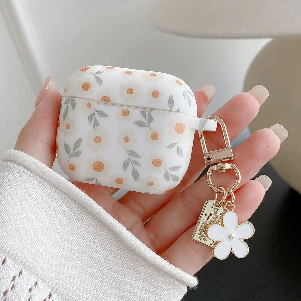 Floral Print AirPods Case with Charm protective design