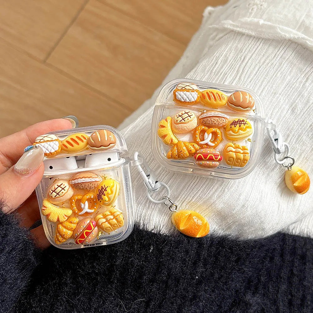 Bakery-Inspired 3D AirPods Case with Pastry Bread Charm