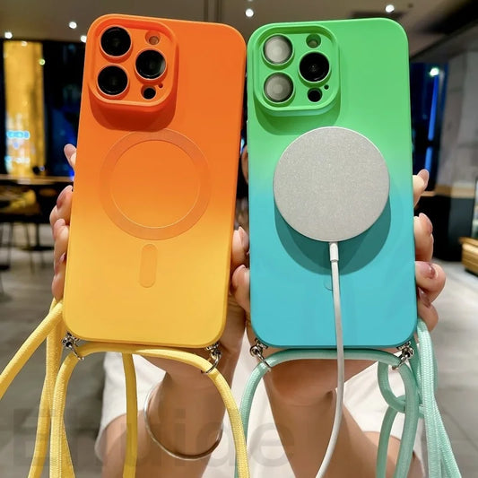 Gradient MagSafe iPhone Case with Crossbody Lanyard