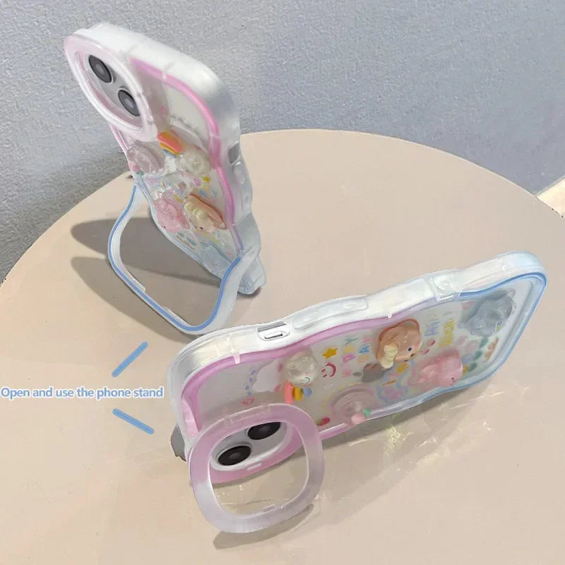 Adorable 3D Pop iPhone Case with Dual Kickstand – Rainbow