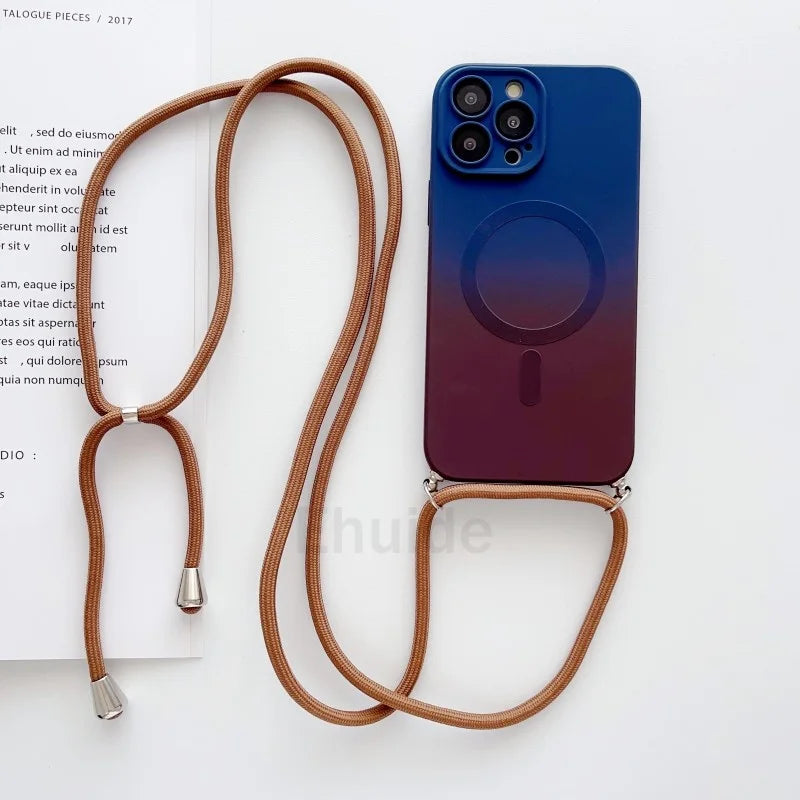 Gradient MagSafe iPhone Case with Crossbody Lanyard
