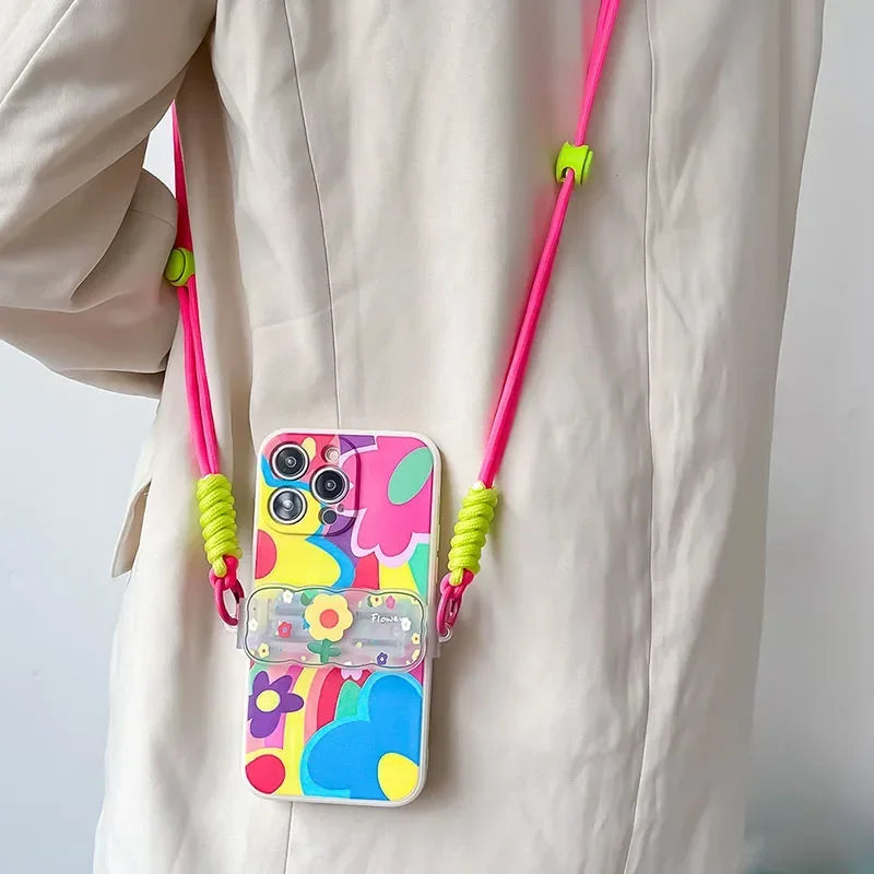 Dopamine-Boosting Phone Case iPhone 15/16 with Crossbody Lanyard