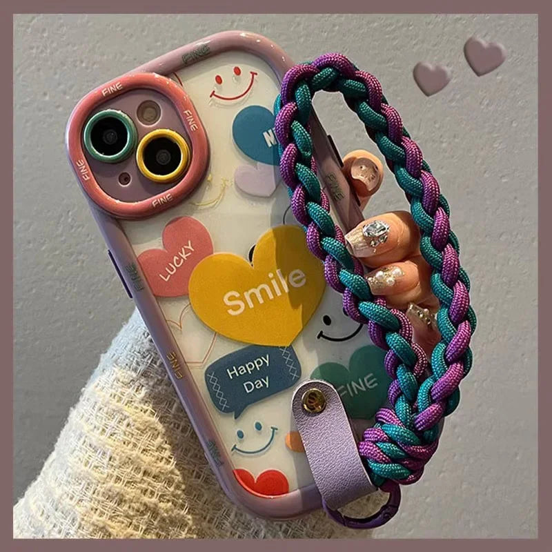 💖 Sweetheart Vibes Only – iPhone Case with Wrist Lanyard 💖