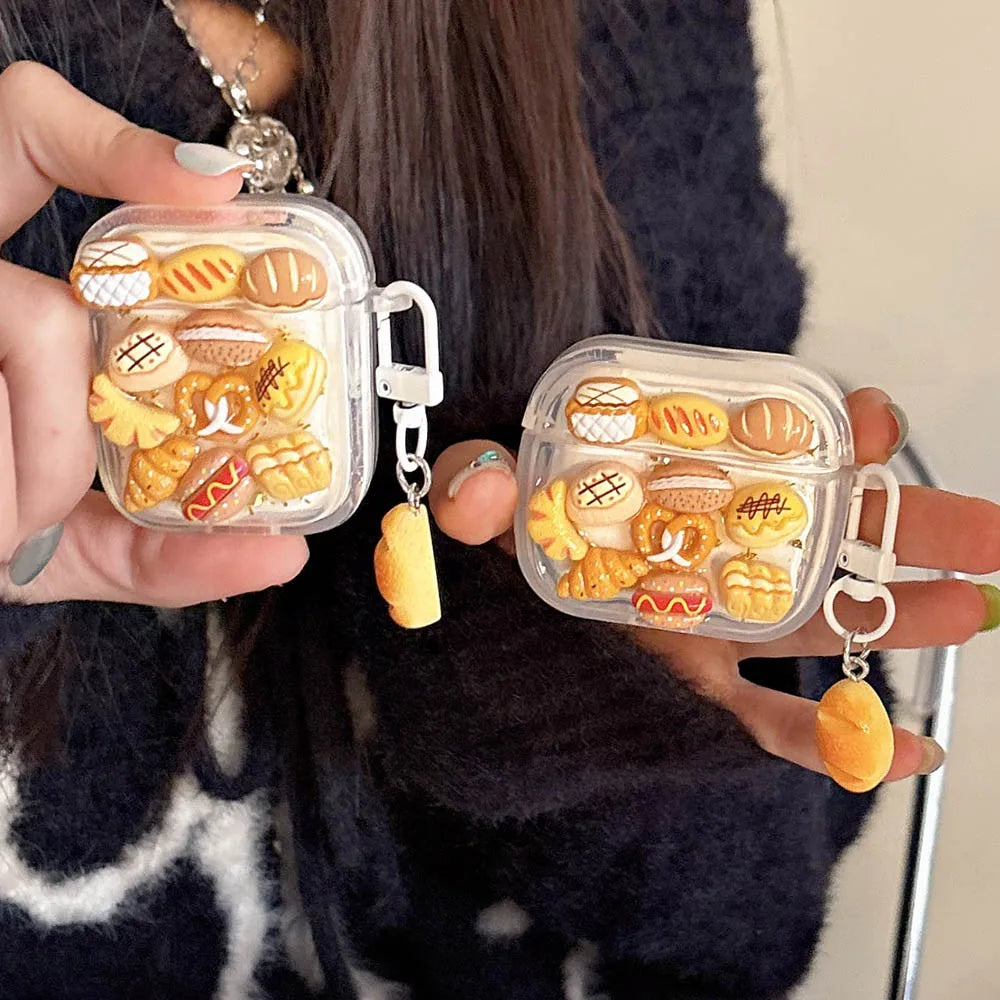 Bakery-Inspired 3D AirPods Case with Pastry Bread Charm