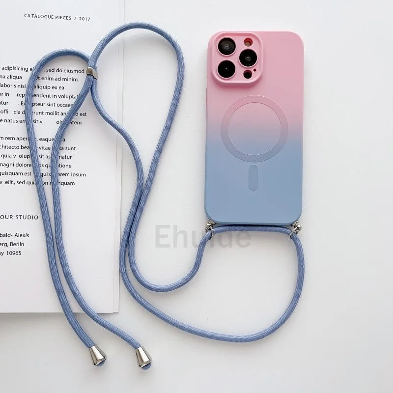 Gradient MagSafe iPhone Case with Crossbody Lanyard