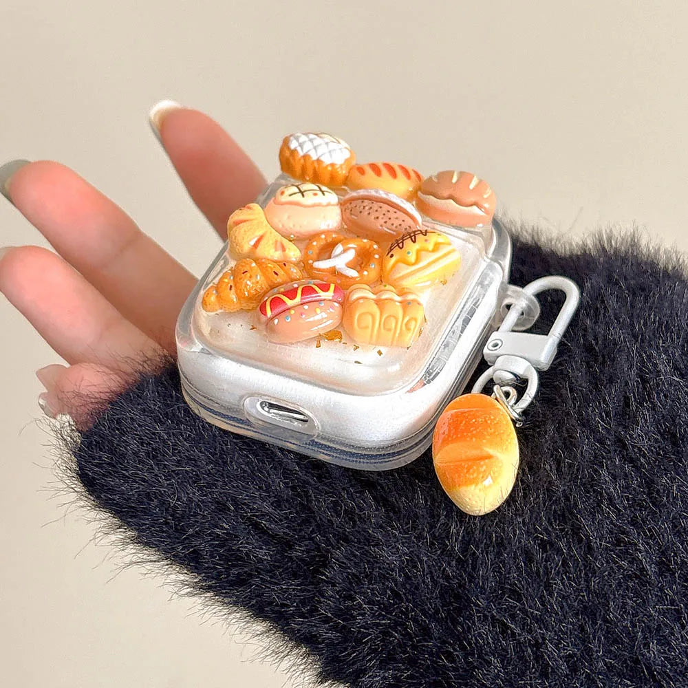 Bakery-Inspired 3D AirPods Case with Pastry Bread Charm