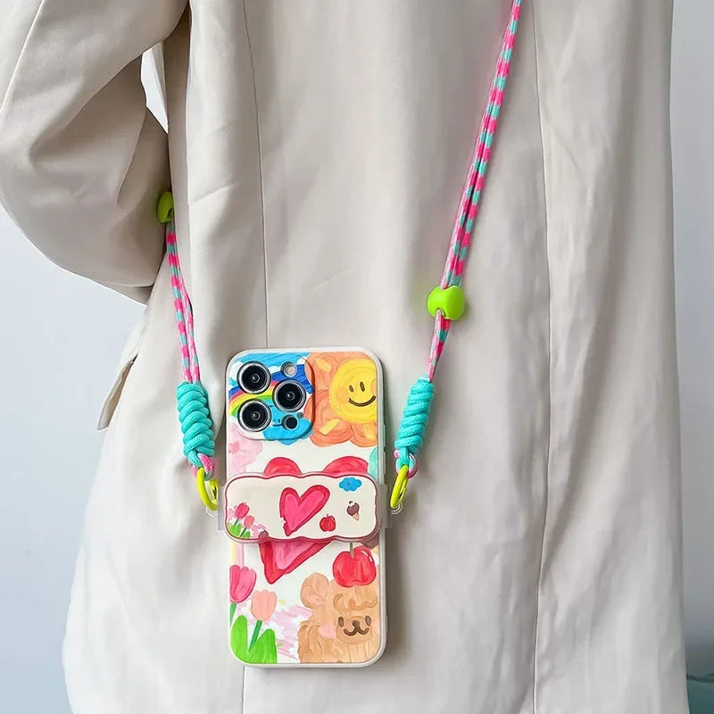 Dopamine-Boosting Phone Case iPhone 15/16 with Crossbody Lanyard